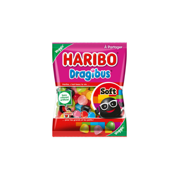 a 300g pack of Haribo dragibus soft candies