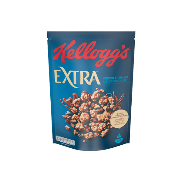 a 500g pack of Kellogg's Extra Milk Chocolate cereals